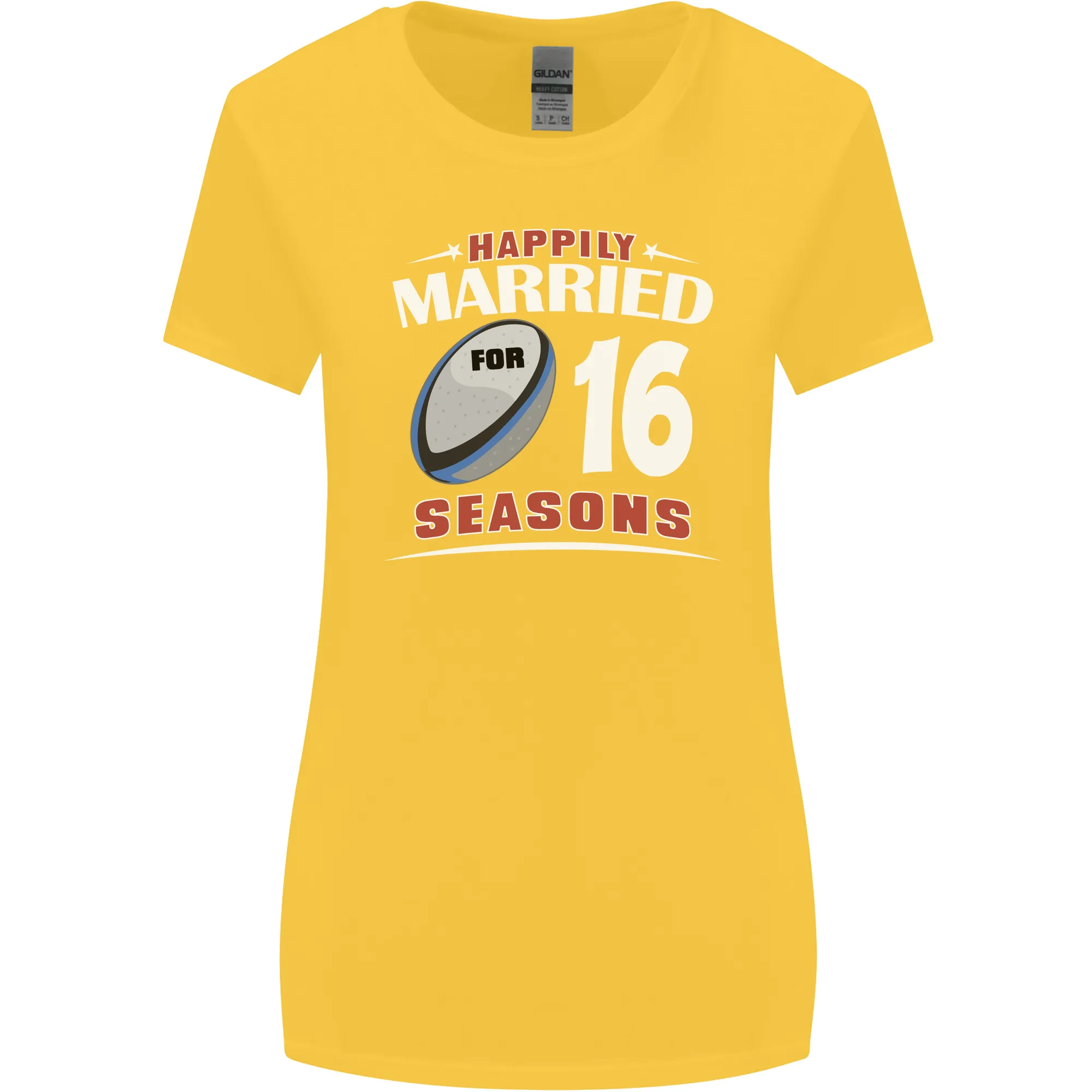 16 Year Wedding Anniversary 16th Rugby Womens Wider Cut T-Shirt