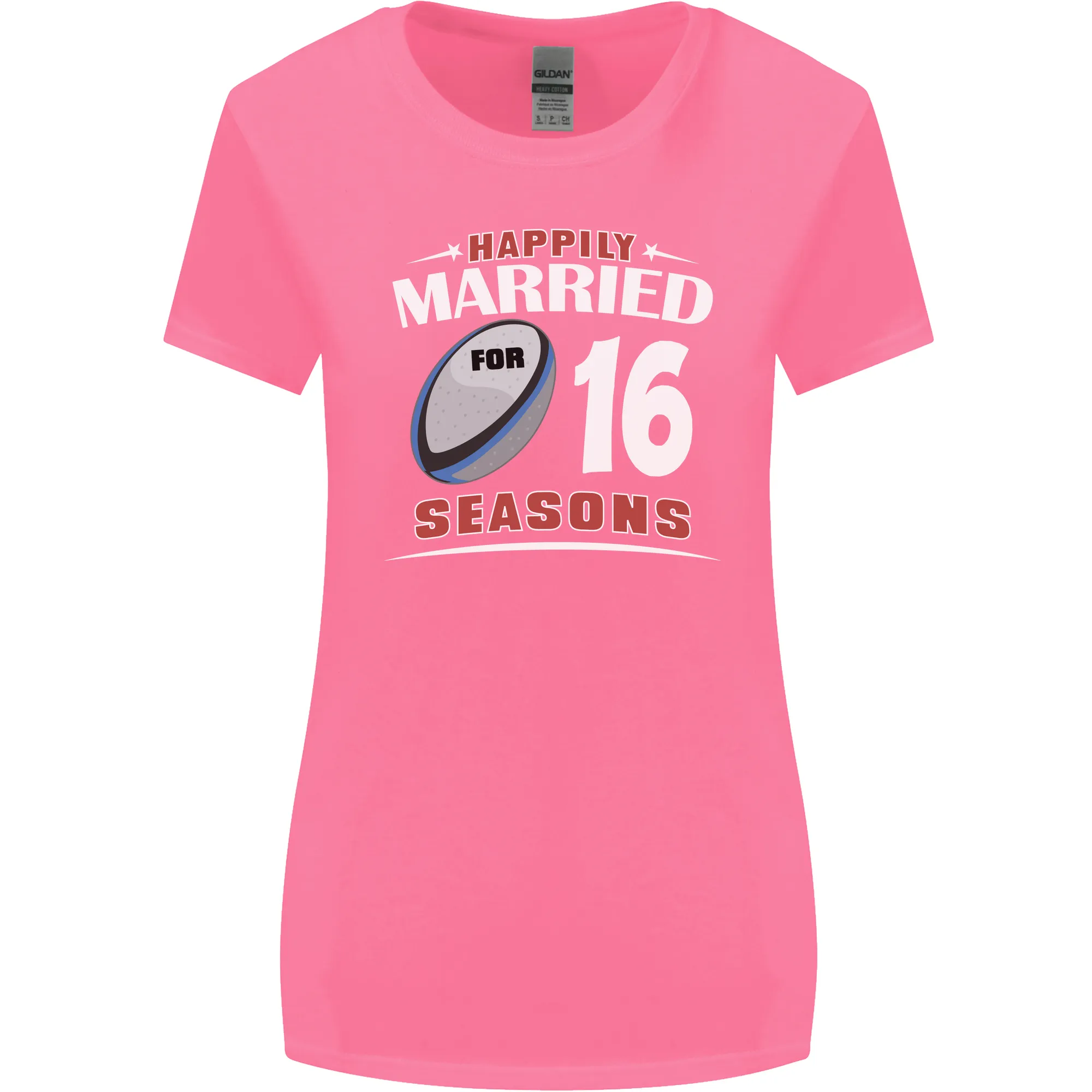 16 Year Wedding Anniversary 16th Rugby Womens Wider Cut T-Shirt