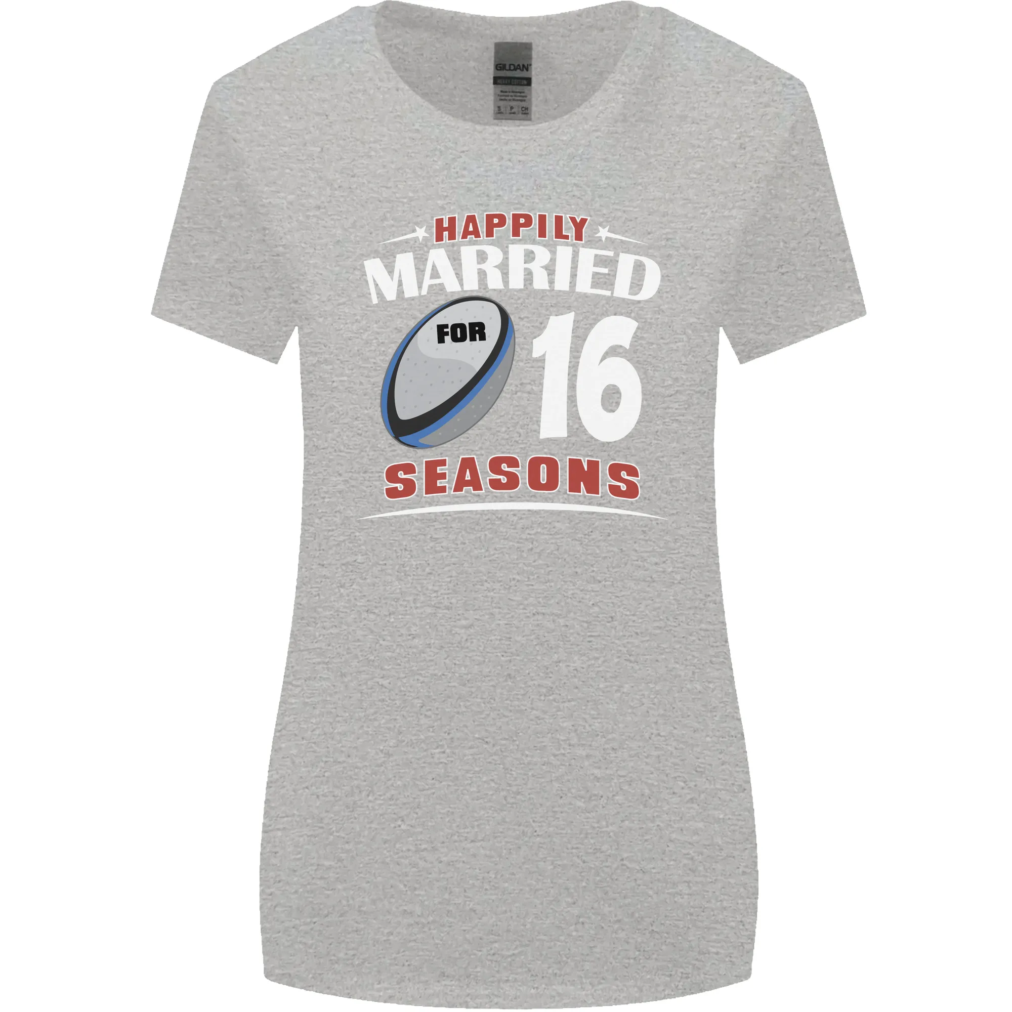 16 Year Wedding Anniversary 16th Rugby Womens Wider Cut T-Shirt