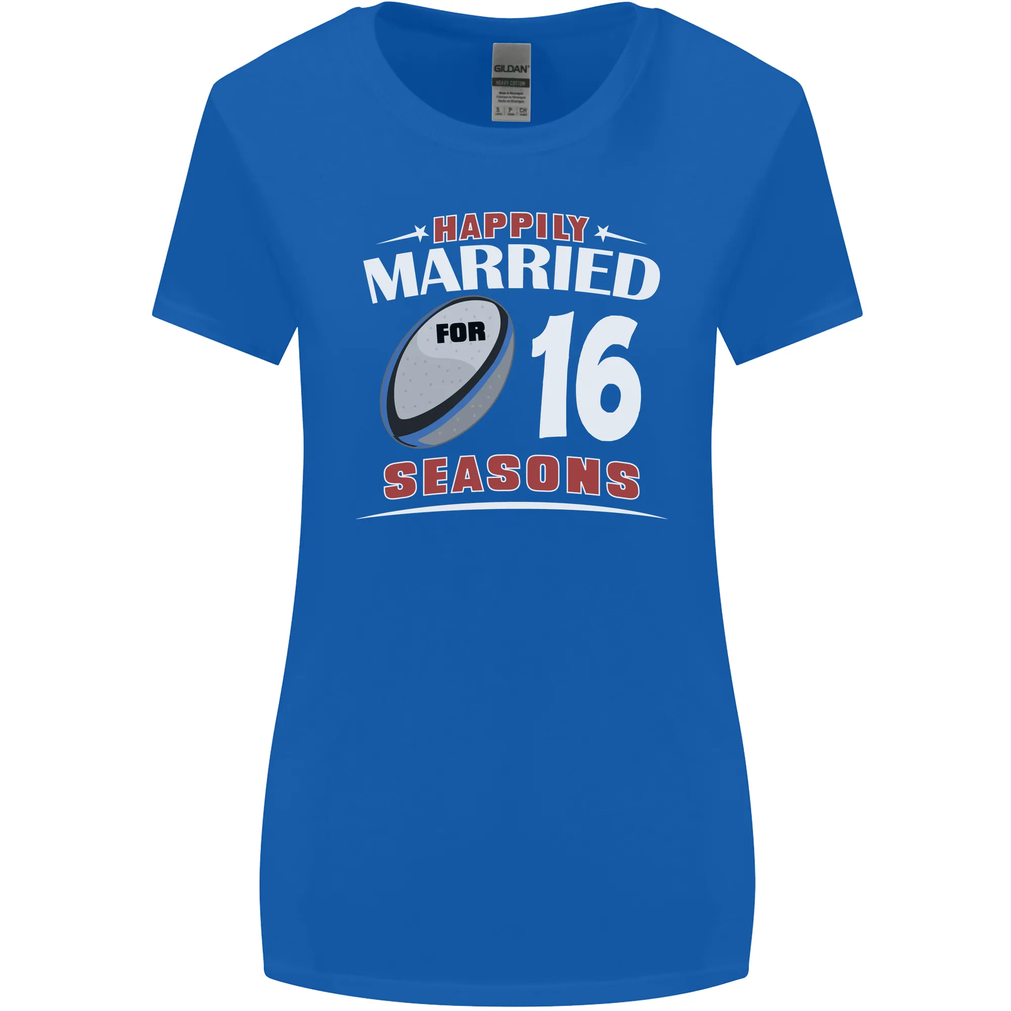 16 Year Wedding Anniversary 16th Rugby Womens Wider Cut T-Shirt