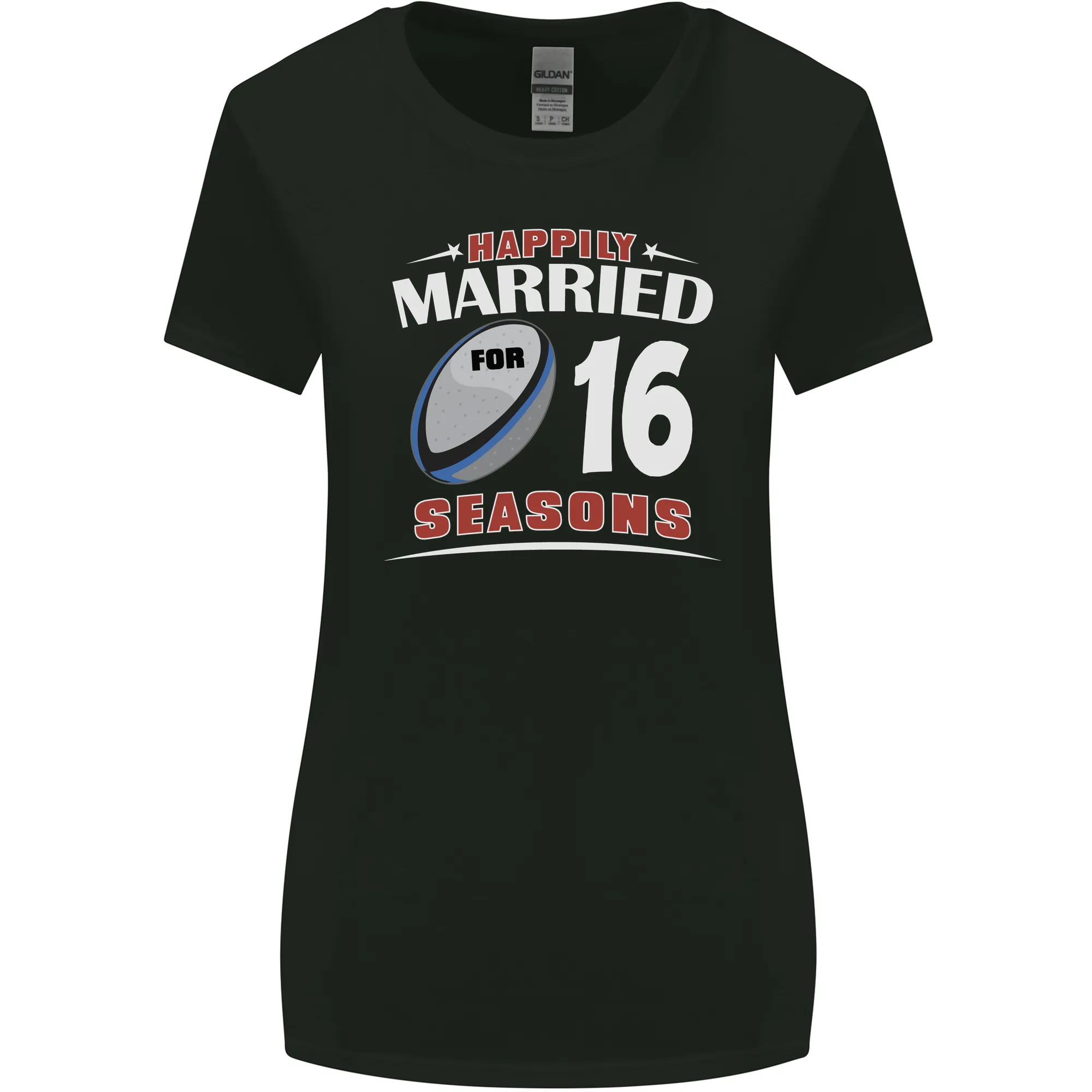 16 Year Wedding Anniversary 16th Rugby Womens Wider Cut T-Shirt