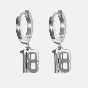 18 Number Earring - Stainless Steel