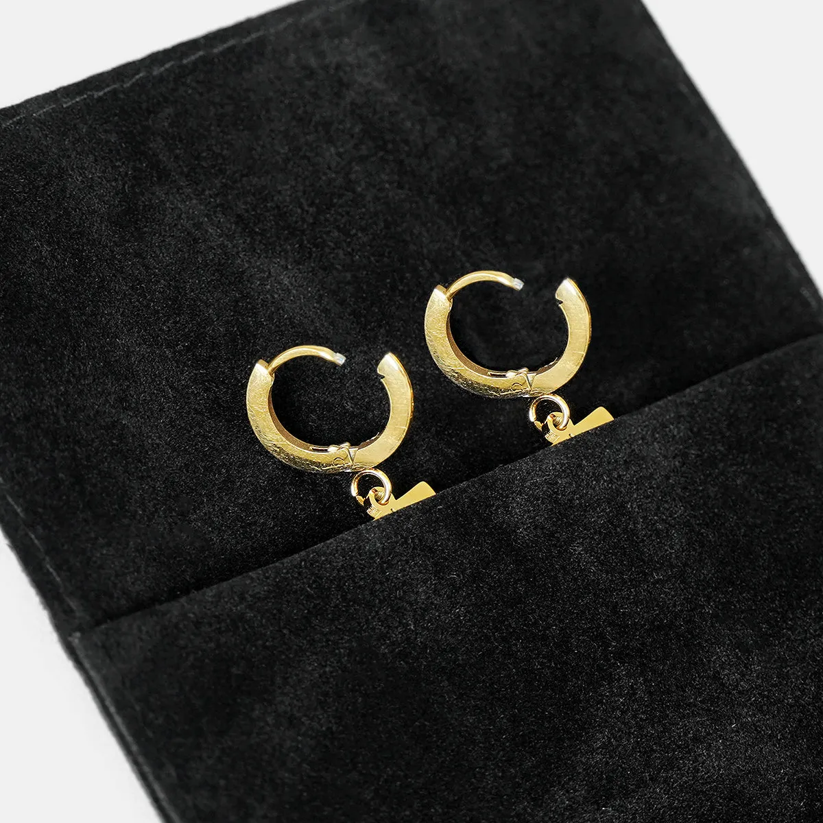 23 Number Earring - Gold Plated Stainless Steel