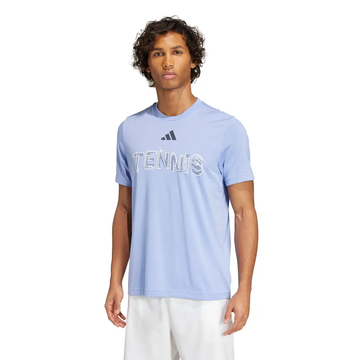 adidas Men's Tennis Hi-Visibility Interview Graphic T-Shirt