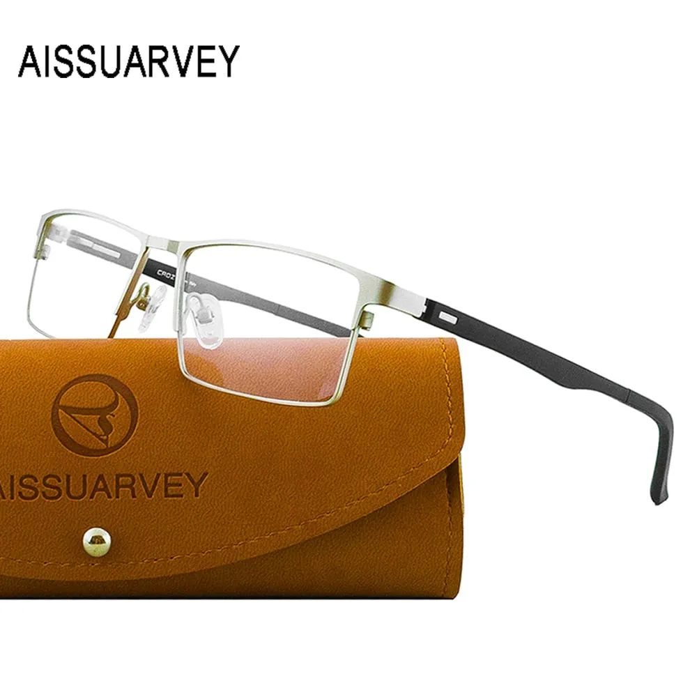 Aissuarvey Men's Full Rim Titanium Alloy Frame Eyeglasses As12641