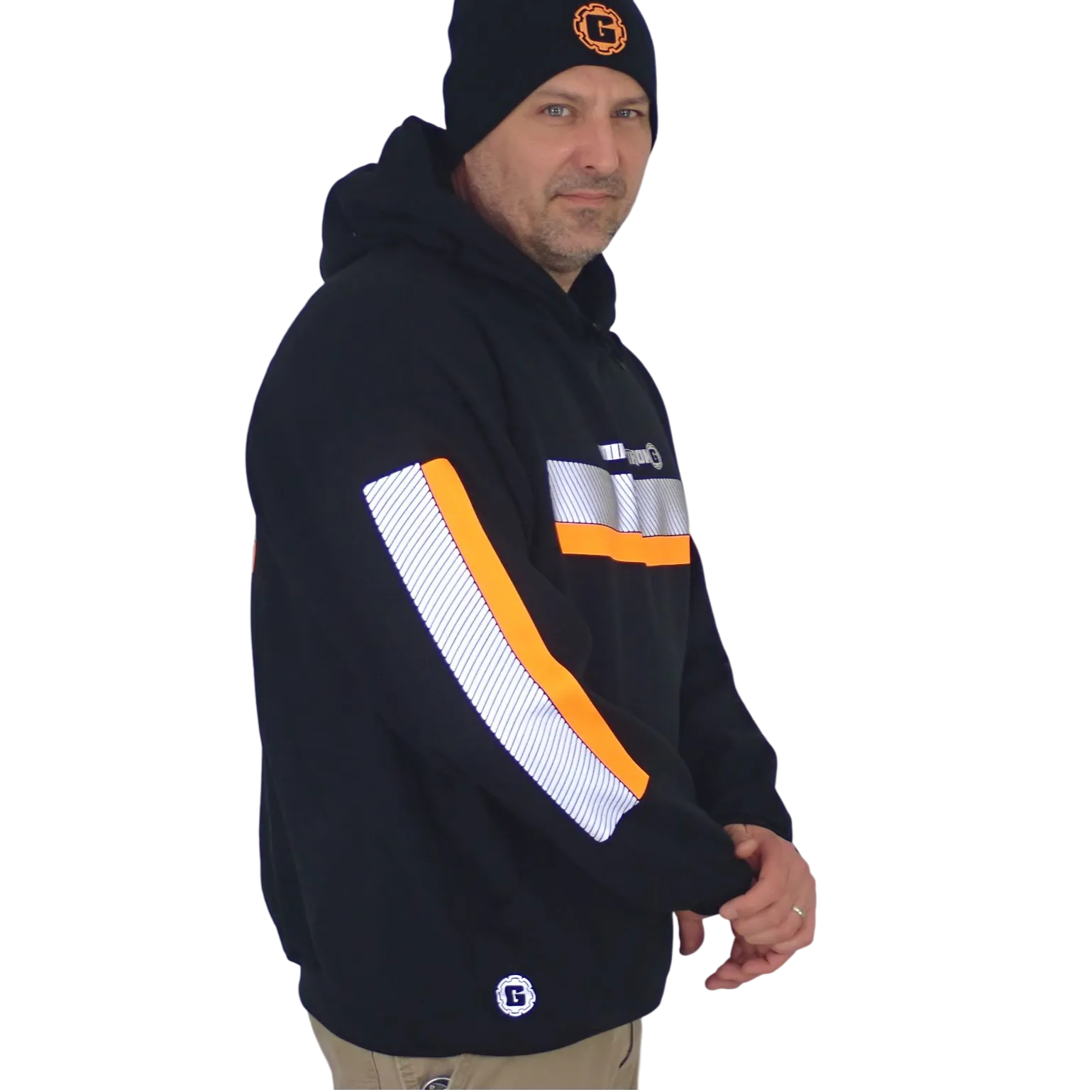 ANSI Class 2 Reflective Hoodie w/ Hi Vis Strips