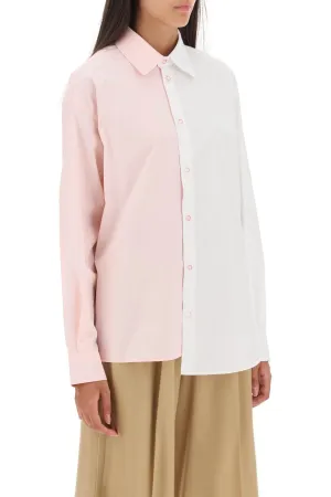 asymmetrical two-tone shirt