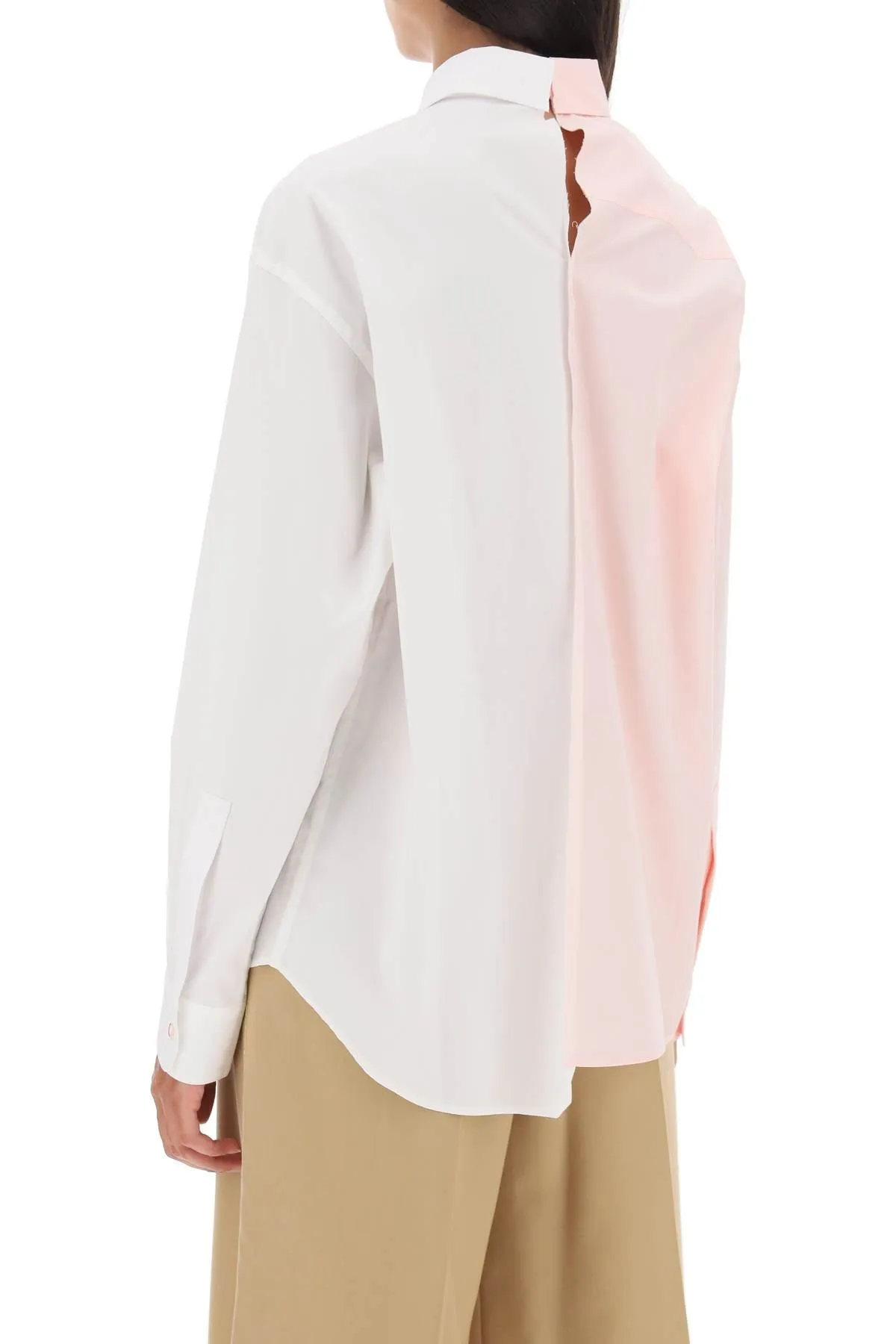 asymmetrical two-tone shirt