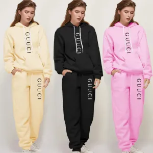 Autumn Winter Two Piece Set for Women Drawstring Women's Tracksuit Hooded Suit Quality Comfortable Casual Pullover Fashion Daily