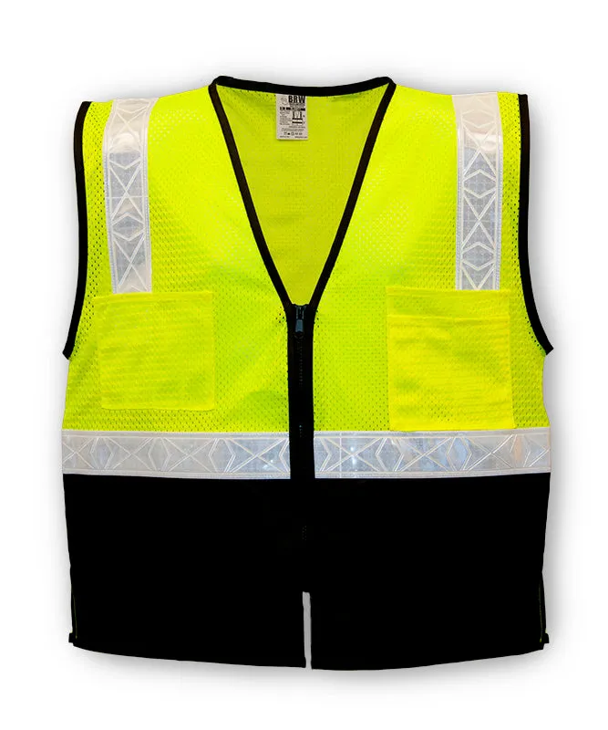 B-5811 - HIGH VISIBILITY SAFET VEST WITH BLACK NYLON BOTTOM - MAERSK - MESH