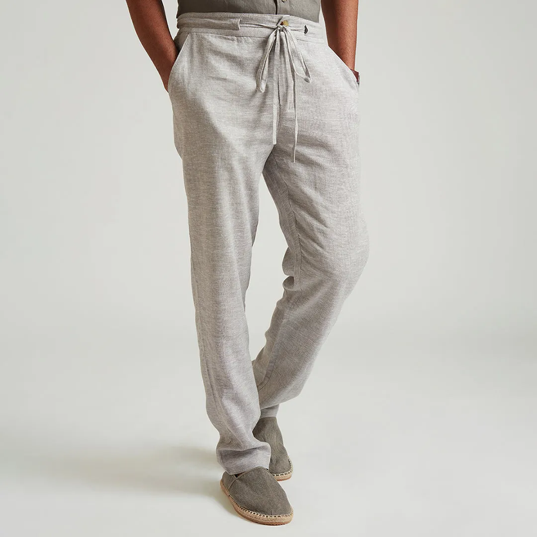 B77 Men's Semi Formal Relaxed Linen Trousers