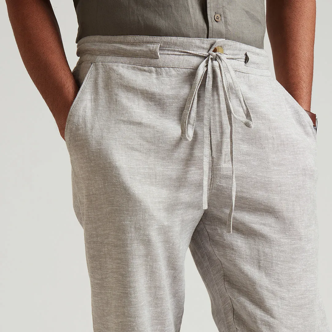 B77 Men's Semi Formal Relaxed Linen Trousers