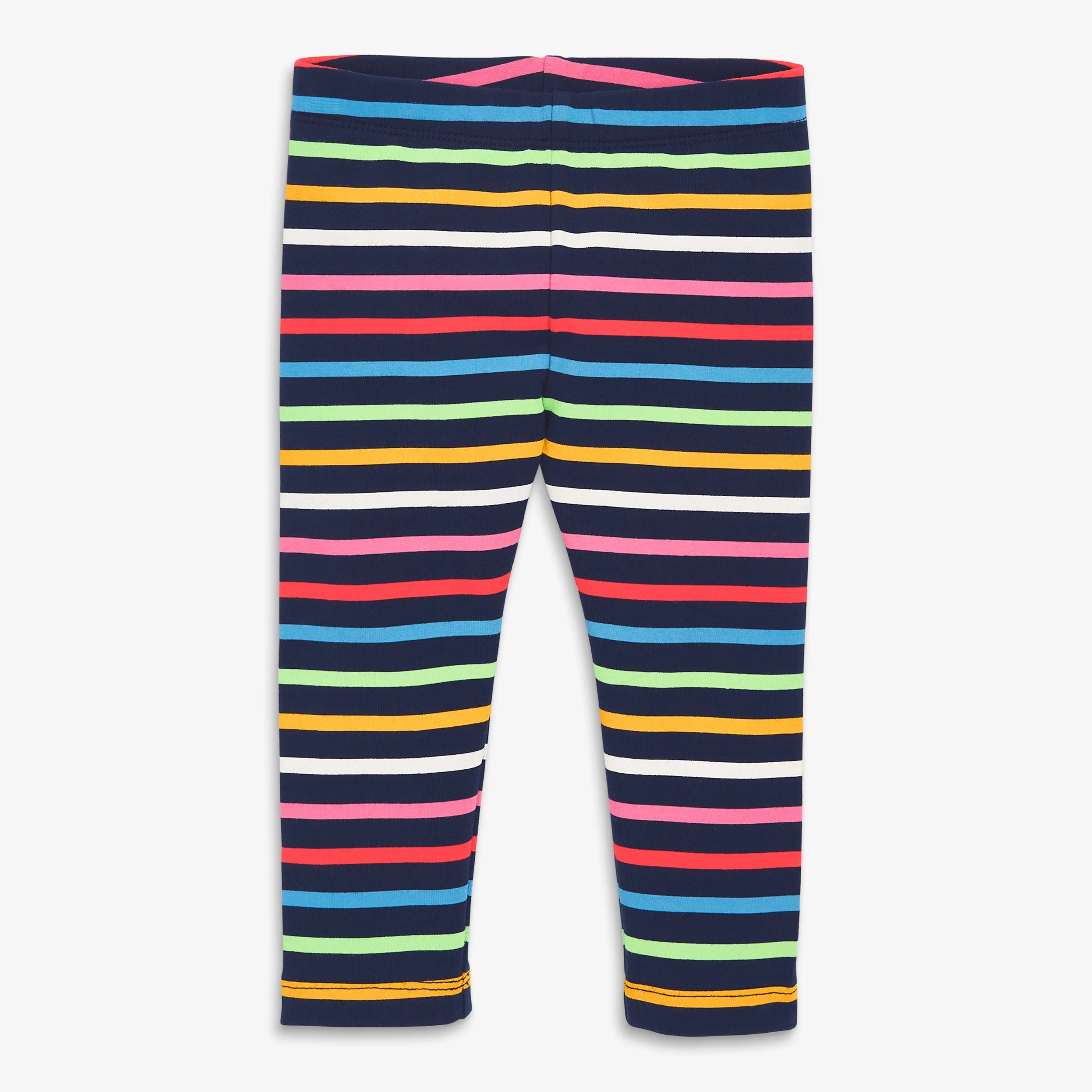 Baby french terry cozy legging in rainbow stripe