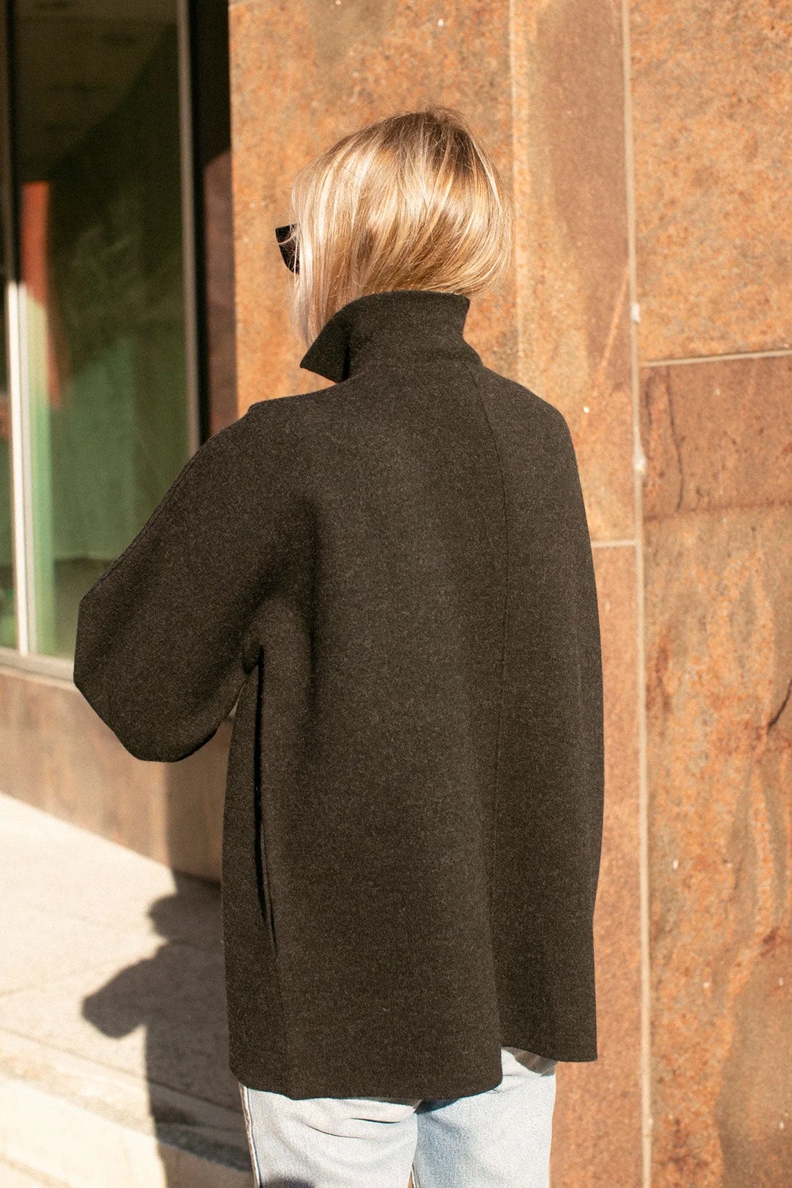 Black Melange Double Knit Jacket