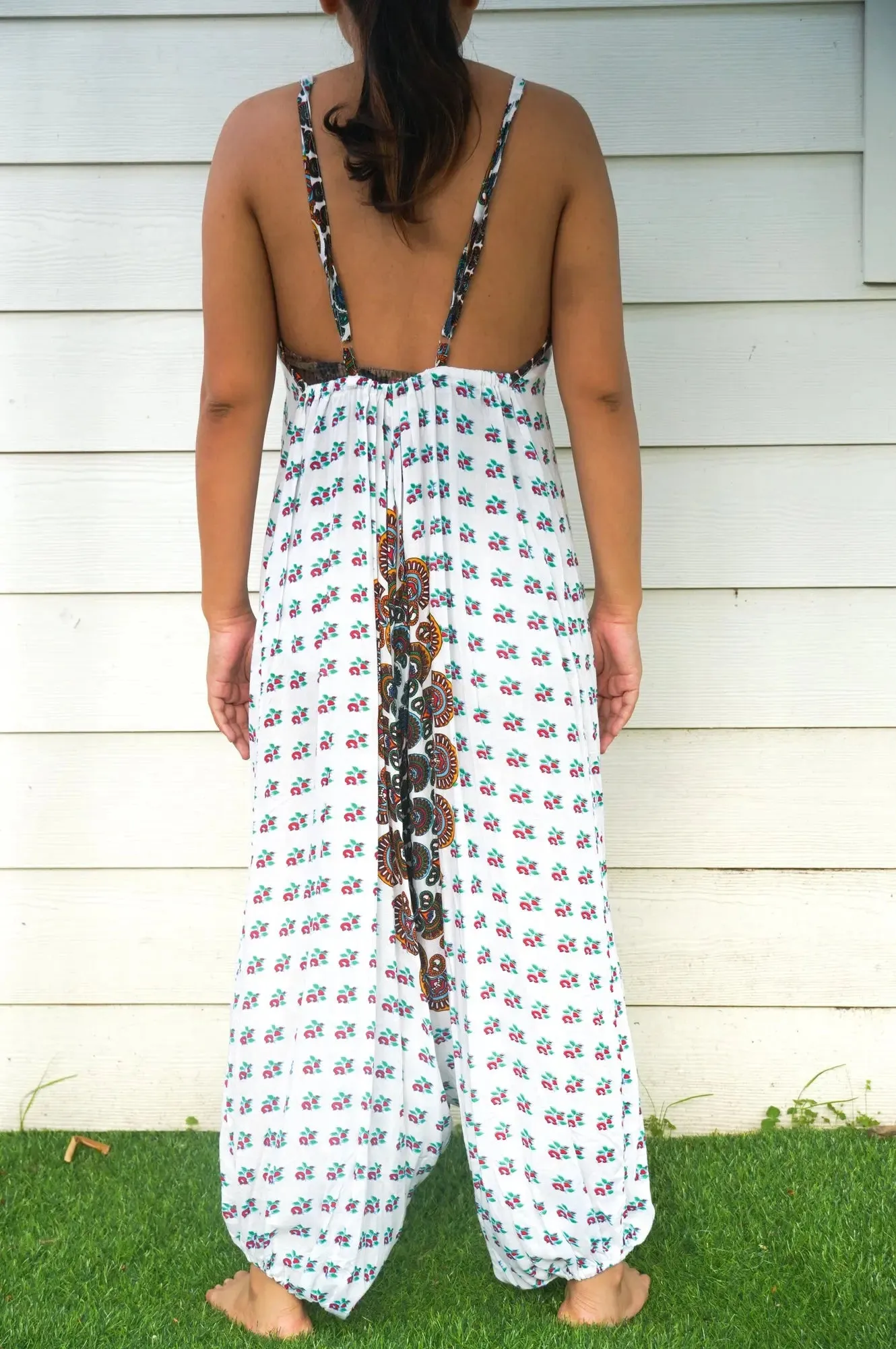 Boho Bliss White Chakra Festival Jumpsuits for Free Spirits