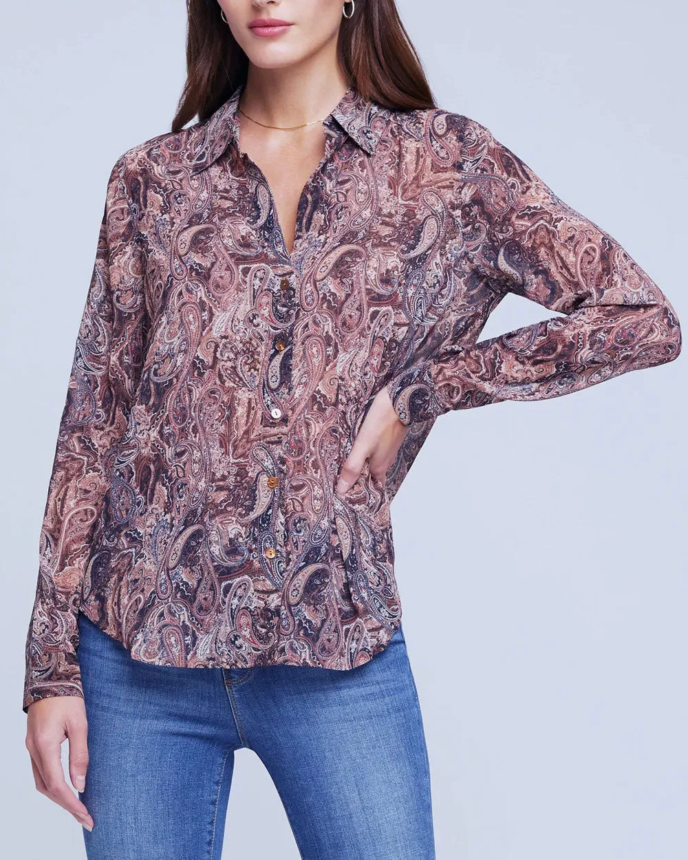 Brown Paisley Laurent Blouse