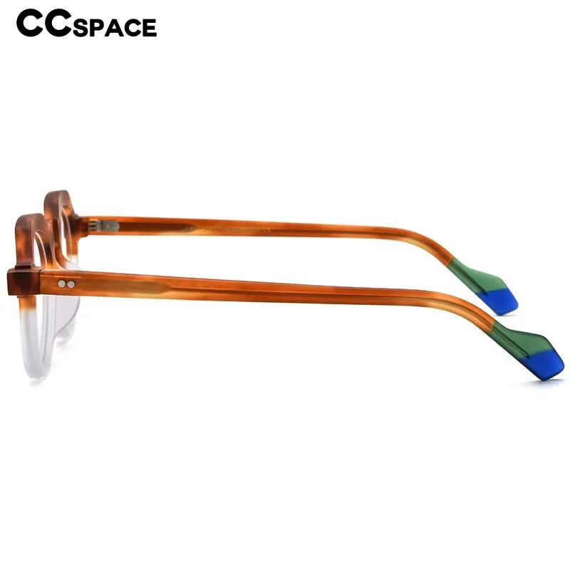 CCspace Unisex Full Rim Irregular Round Acetate Eyeglasses 54702