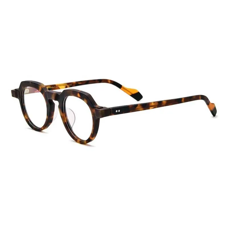 CCspace Unisex Full Rim Irregular Round Acetate Eyeglasses 54702