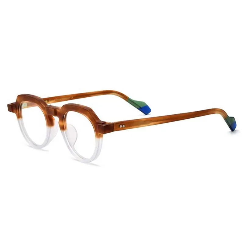 CCspace Unisex Full Rim Irregular Round Acetate Eyeglasses 54702