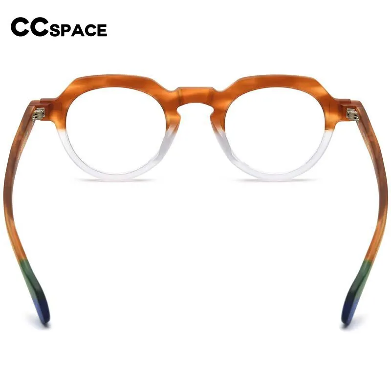 CCspace Unisex Full Rim Irregular Round Acetate Eyeglasses 54702