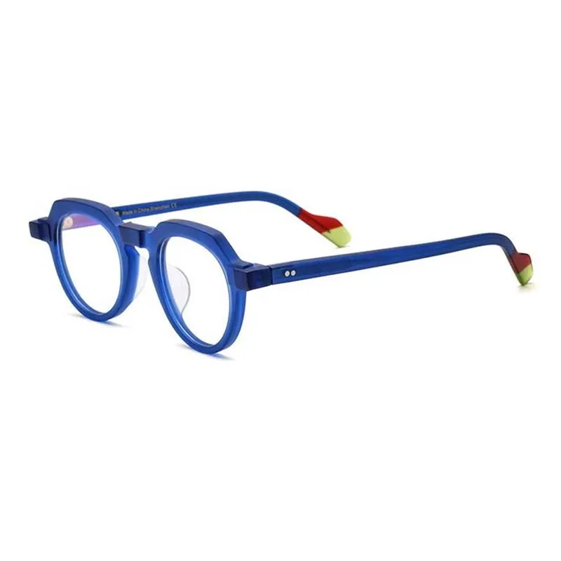 CCspace Unisex Full Rim Irregular Round Acetate Eyeglasses 54702