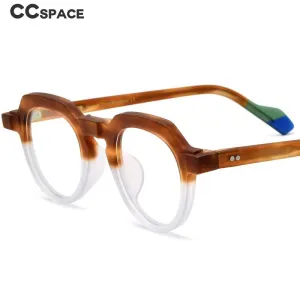 CCspace Unisex Full Rim Irregular Round Acetate Eyeglasses 54702