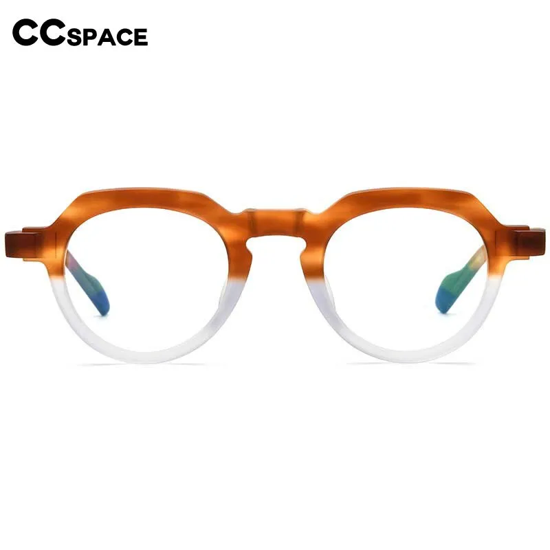 CCspace Unisex Full Rim Irregular Round Acetate Eyeglasses 54702