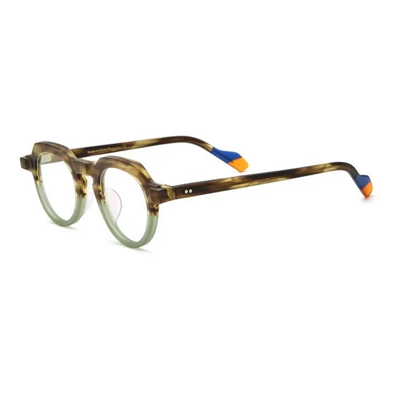 CCspace Unisex Full Rim Irregular Round Acetate Eyeglasses 54702