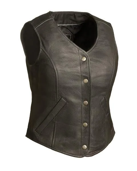 Classic women's five snap fitted MC vest