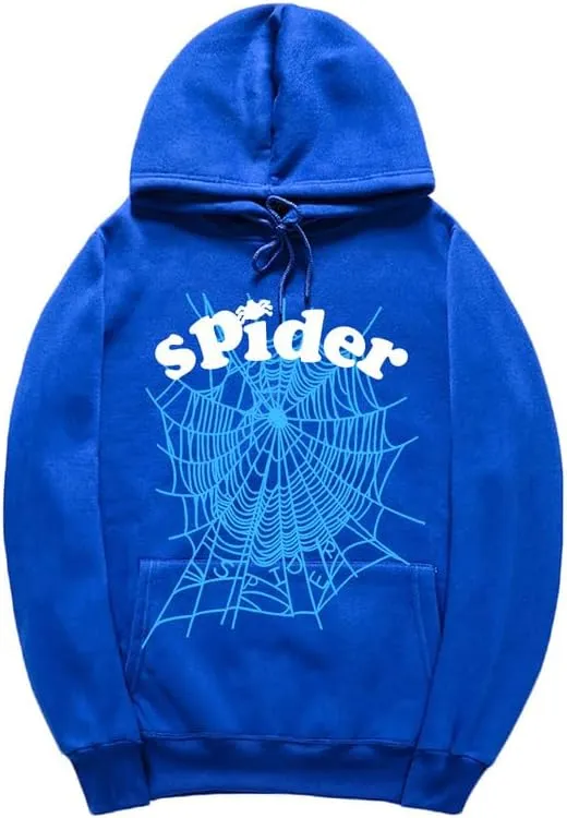 CORIRESHA Fashion Spider Web Hoodie Long Sleeve Drawstring Unisex Cotton Sweatshirt with Pockets