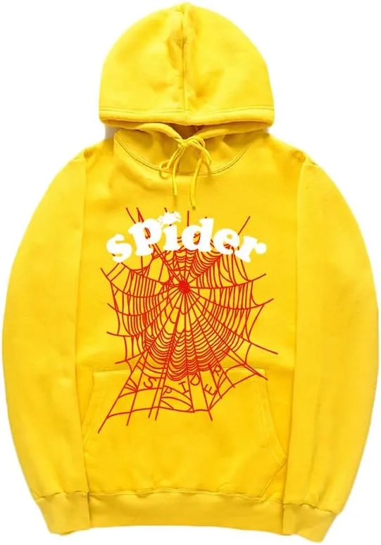 CORIRESHA Fashion Spider Web Hoodie Long Sleeve Drawstring Unisex Cotton Sweatshirt with Pockets