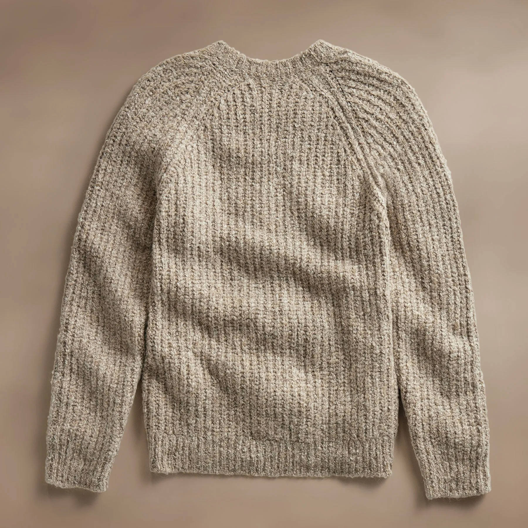 Cotton Wool Blend Chunky Raglan - Stone