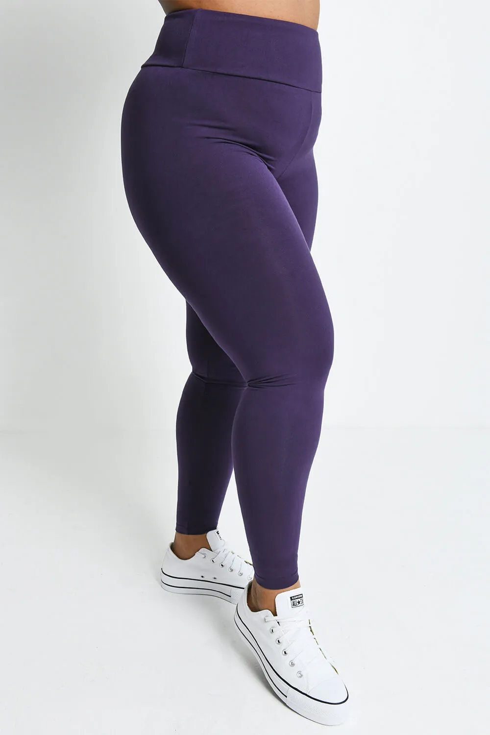 Curve Lightweight Everyday High Waisted Leggings - Acai Purple