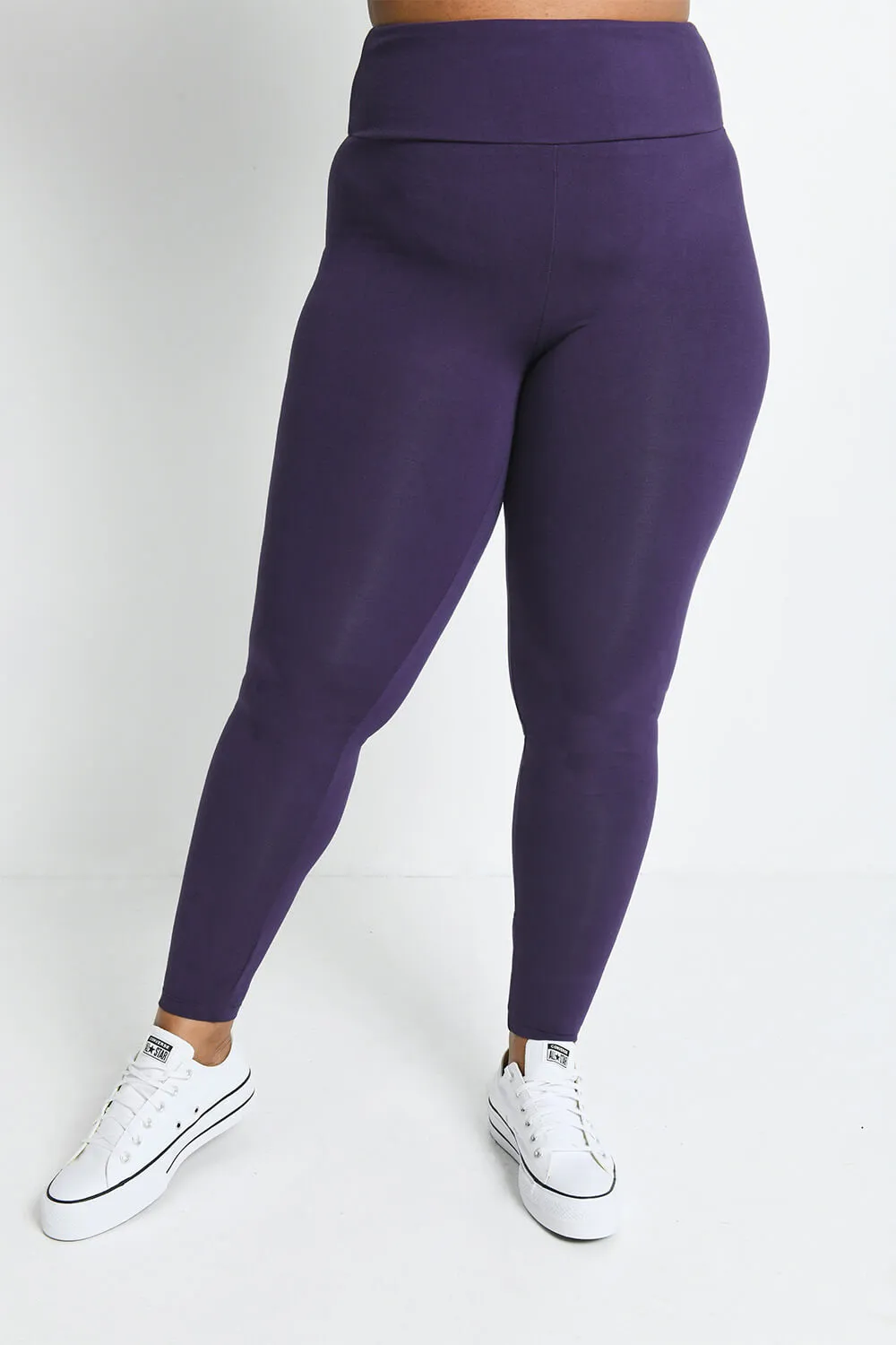 Curve Lightweight Everyday High Waisted Leggings - Acai Purple