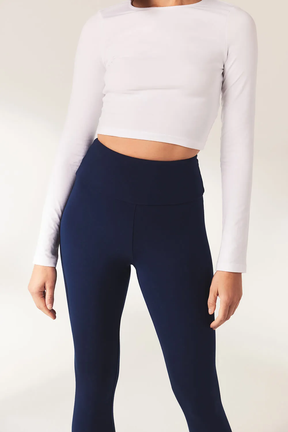 Curve Lightweight Everyday High Waisted Leggings - Navy