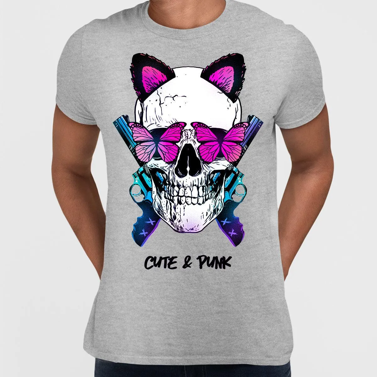 Cute Bunny Ears Skull T-shirts with an Attitude For men and women