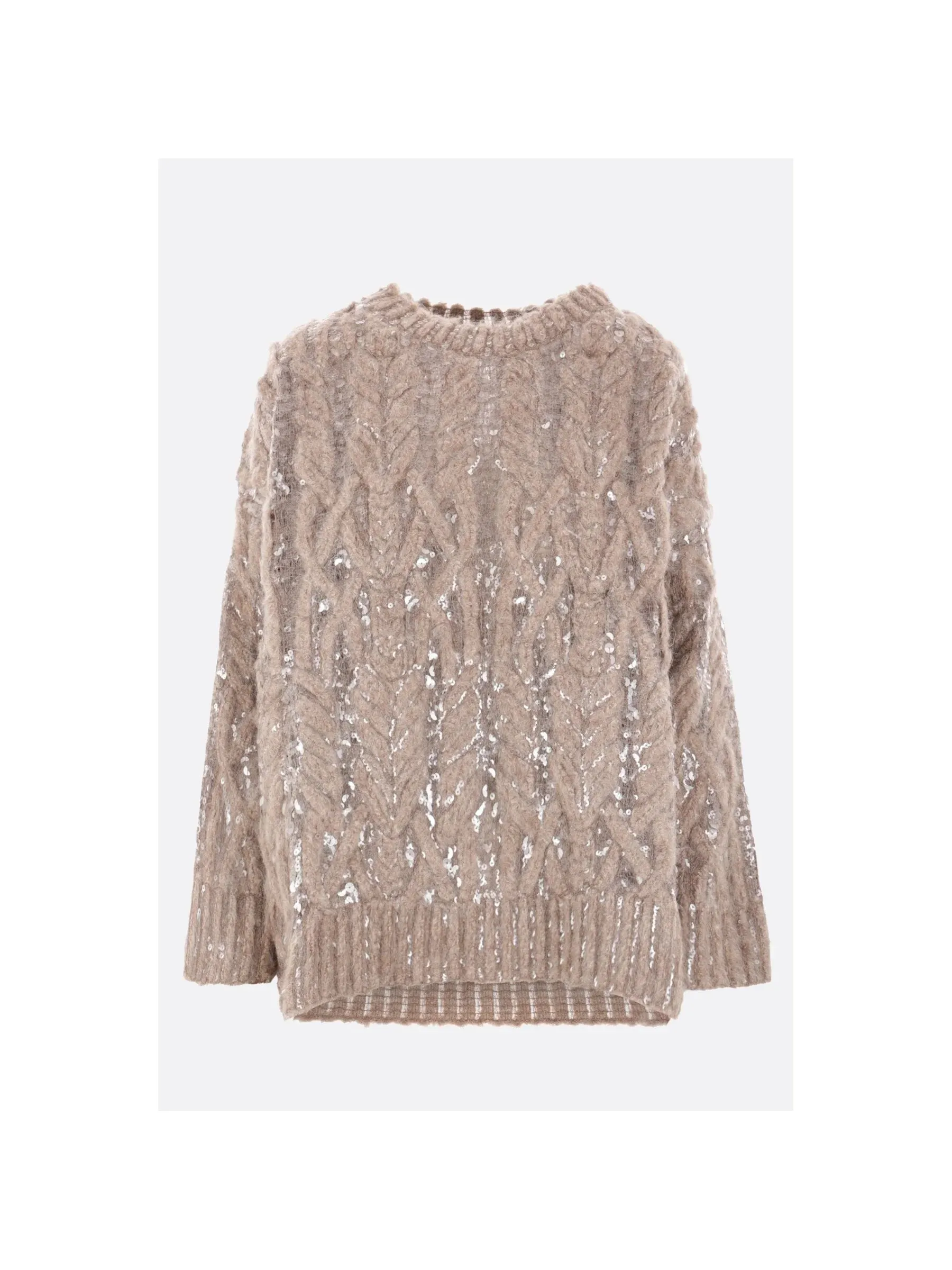 Dazzling Mesh Embroidered Alpaca Sweater