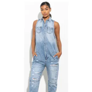 Denim Utility Jumpsuit