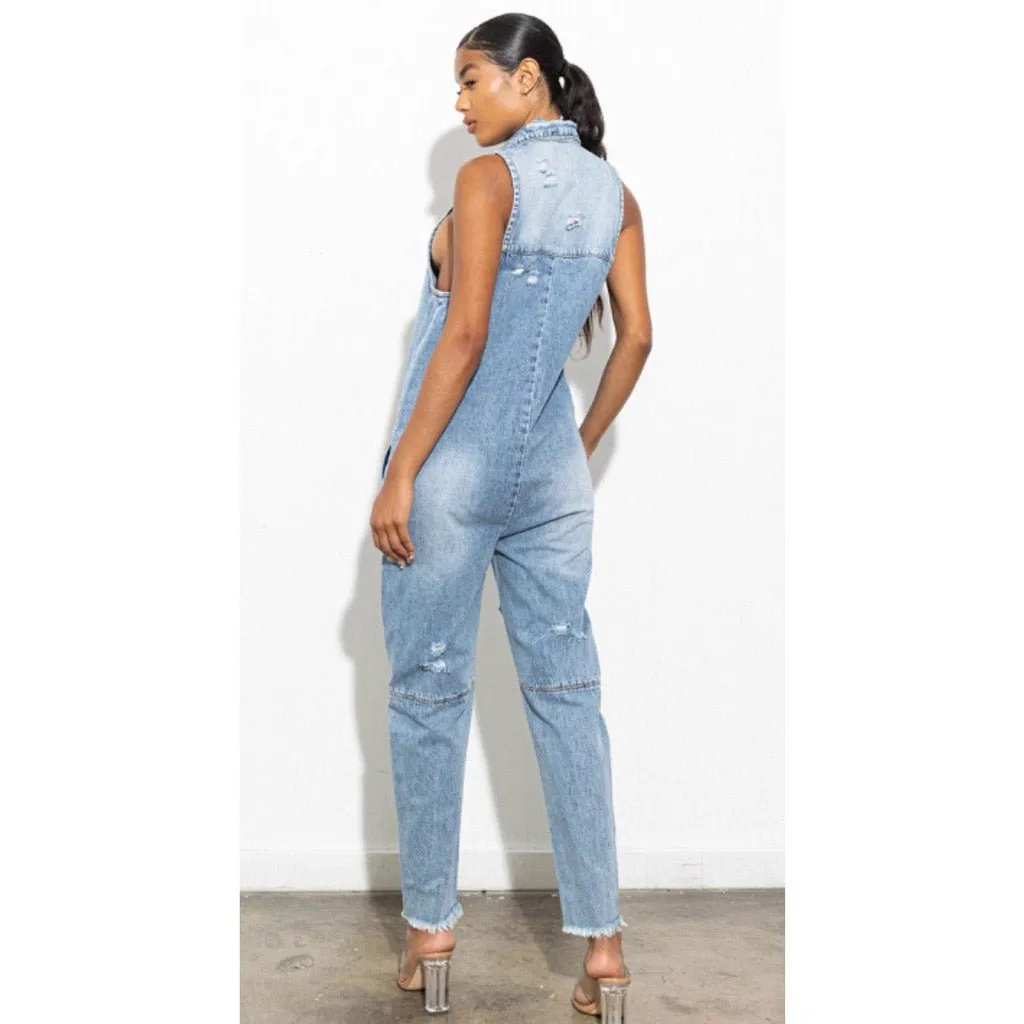 Denim Utility Jumpsuit