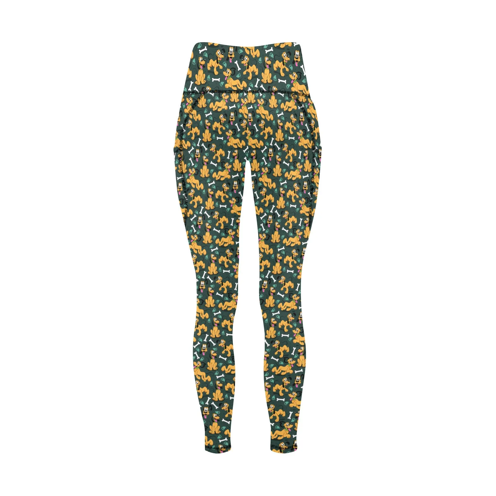 Disney Pluto Life Is Better With A Dog Women's Athletic Leggings With Pockets