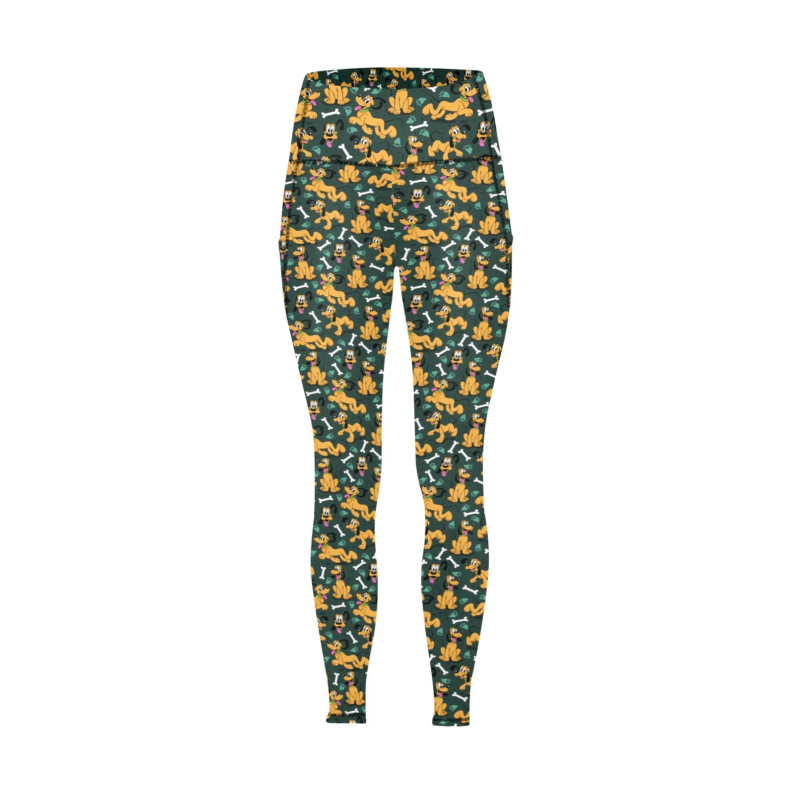 Disney Pluto Life Is Better With A Dog Women's Athletic Leggings With Pockets