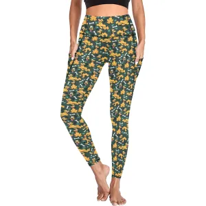 Disney Pluto Life Is Better With A Dog Women's Athletic Leggings With Pockets