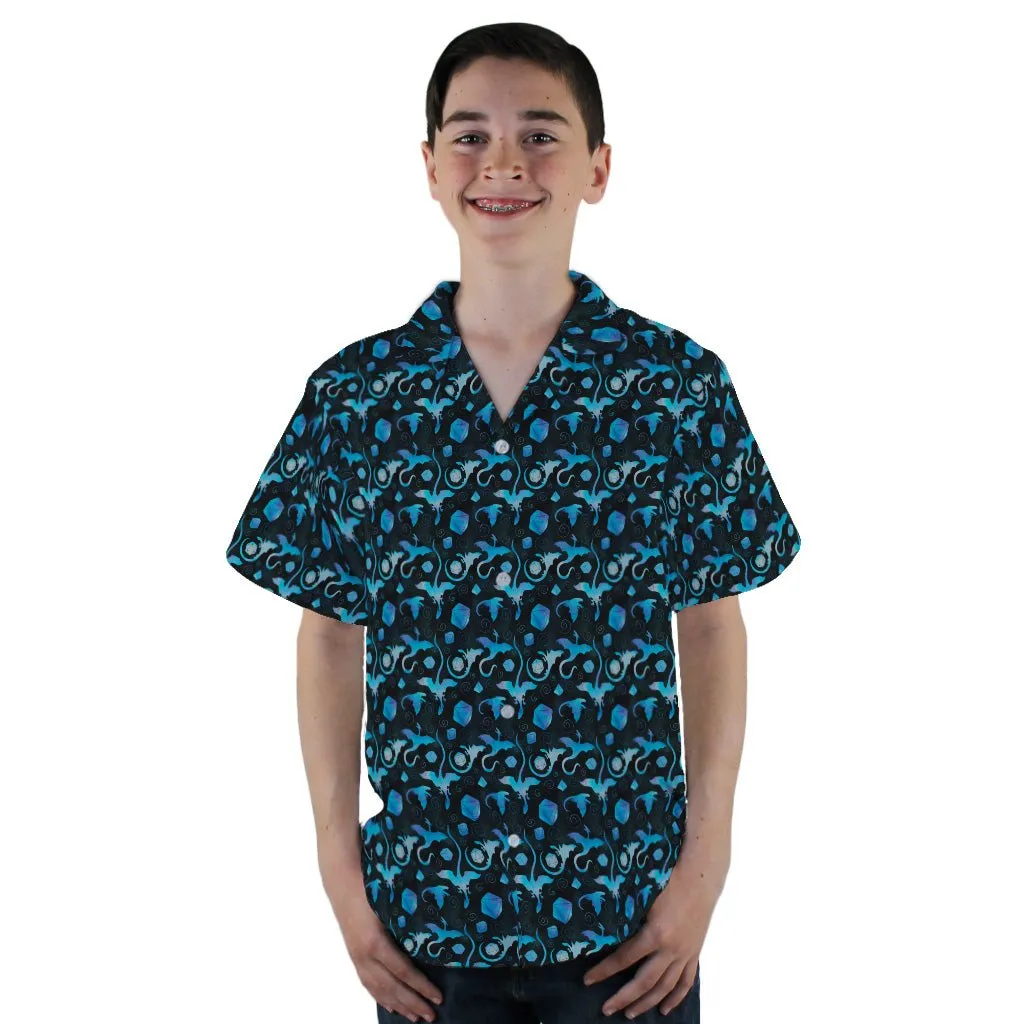 Dnd Mystic Blue Dragons Youth Hawaiian Shirt