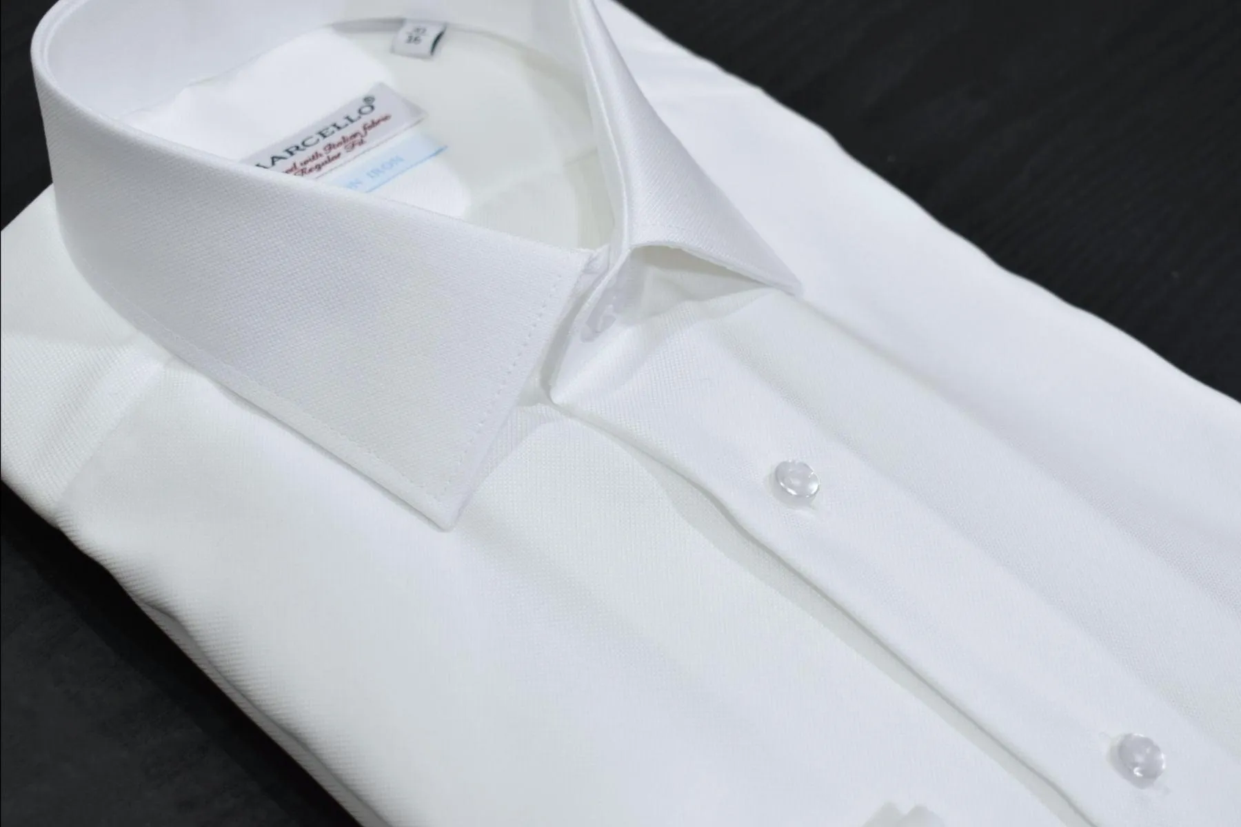 DS100W White Fine Piquet Dress Shirt