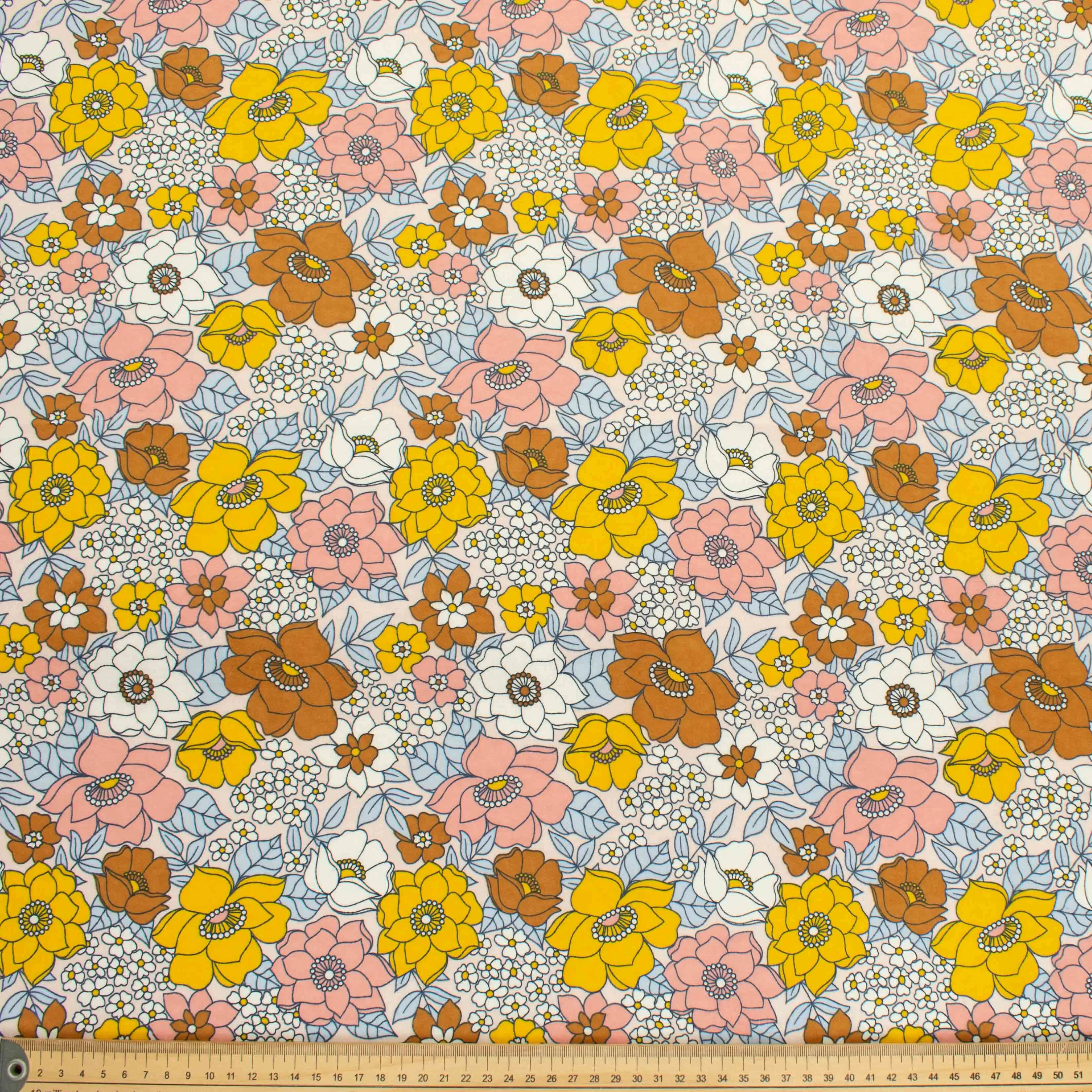 Flower on Skin Printed Flannelette Design-28