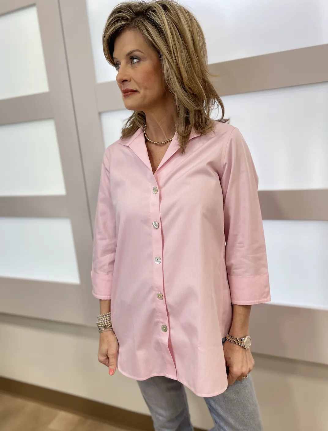 Foxcroft Pandora Oxford Style Shirt Pink