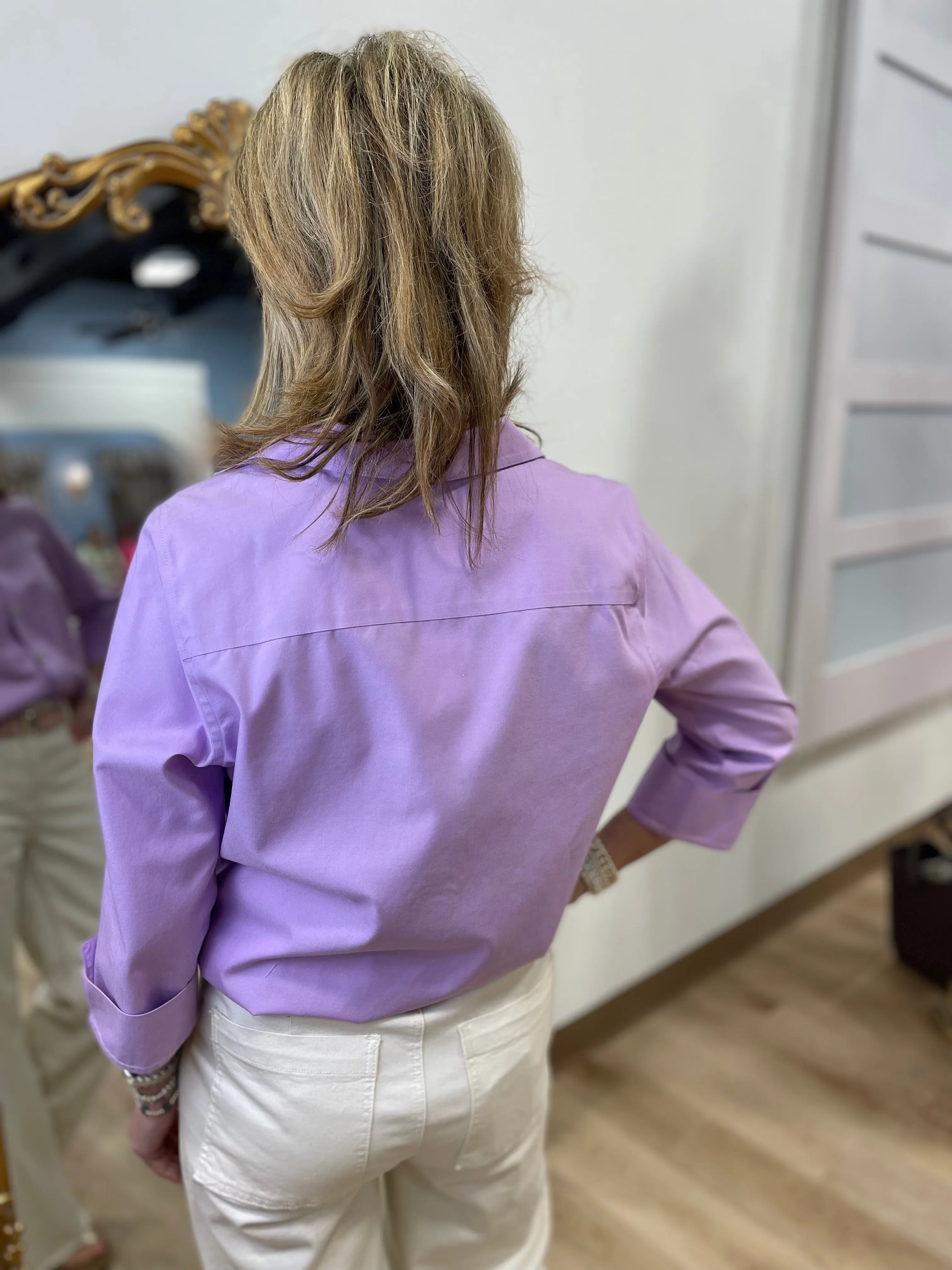 Foxcroft Pandora Oxford Style Shirt Violet