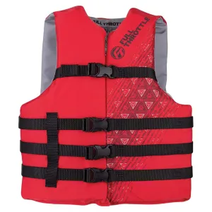 Full Throttle Adult Oversized Ski Life Jacket - Red