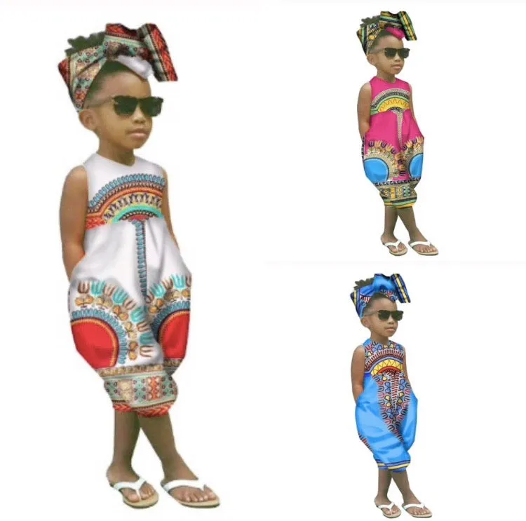 Girls Tribal Sleeveless Romper/Jumpsuit 2 Pcs