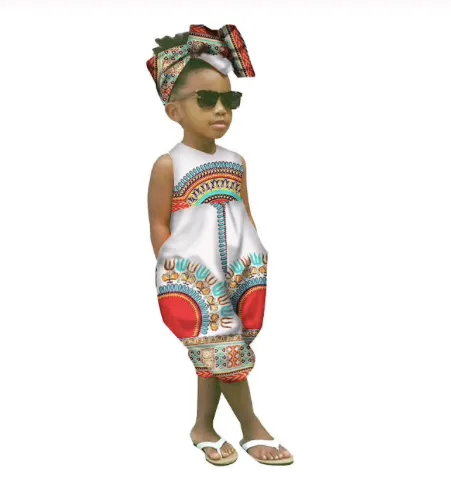 Girls Tribal Sleeveless Romper/Jumpsuit 2 Pcs